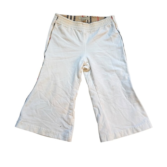 Authentic Burberry White Pants Girls 18 months Checked Flare C21 - Picture 2 of 10